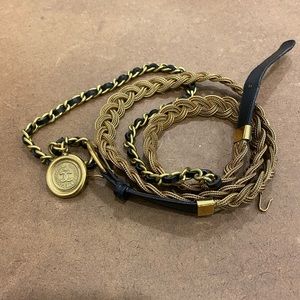 Chanel chain & leather belt